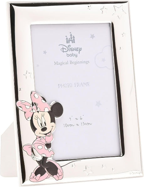Disney baby photo frame with Minnie Mouse design on a white background