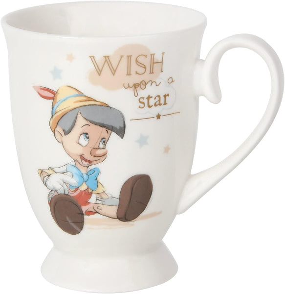 Mug with a character design and 'Wish upon a star' text on a white background