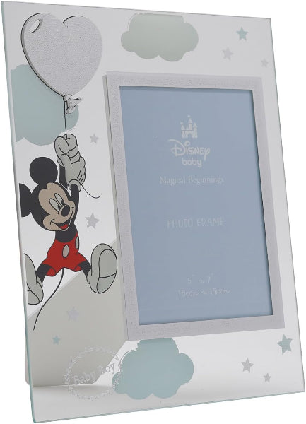 Disney baby photo frame with Mickey Mouse design on a white background