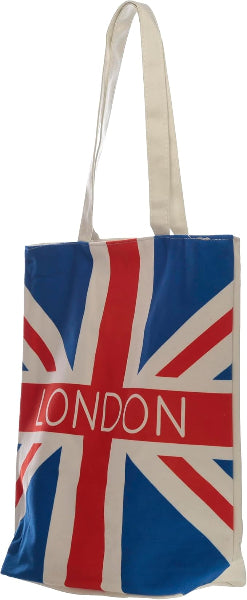 London Union Jack Flag Reusable Zip Up Cotton Bag