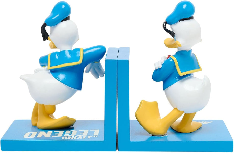 Donald Duck bookends on a white background