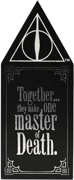 Black and white design with a triangle symbol and text on a black background