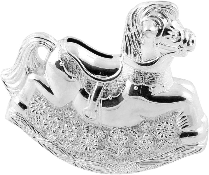 Bambino Plated Rocking Horse Money Box 15cms