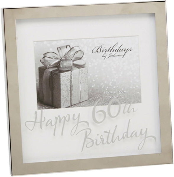Milestones Box Frame Mirror Print - 60th 4” x 6”