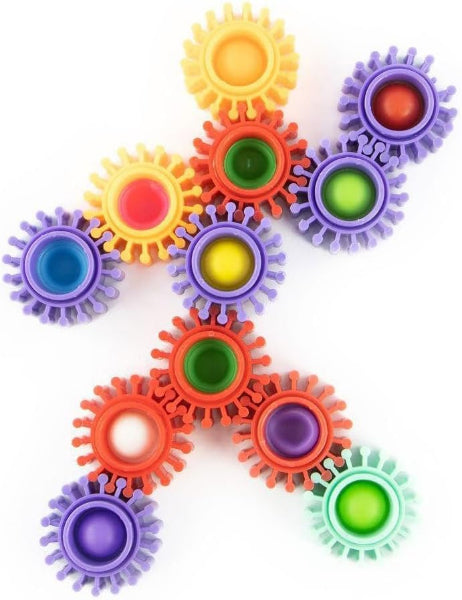 Colorful gears on a white background