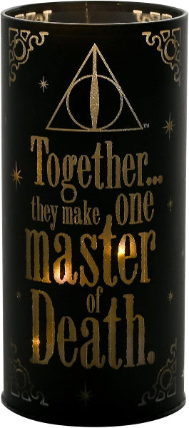Decorative product with text and symbols on a black background