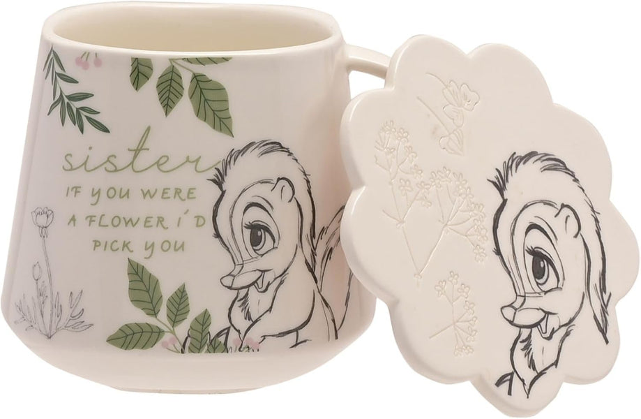 Disney Forest Friends Bambi & Thumper Flower Mug & Coaster Set Sister If You Were A Flower I'd Pick You 410ml