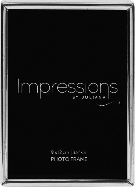 Black photo frame with 'Impressions by Juliana' branding and size details.