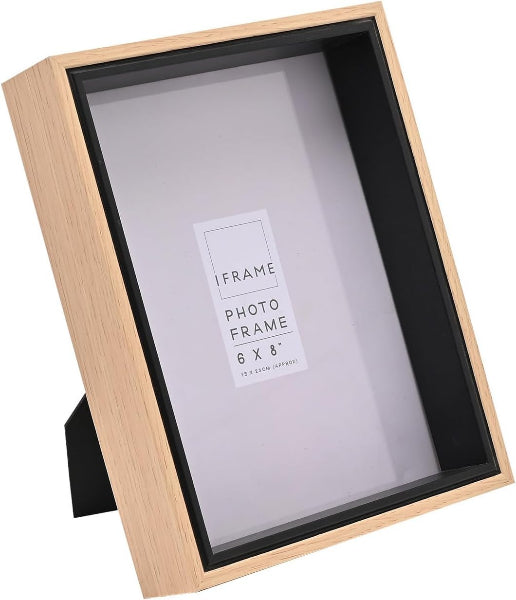 Impressions iFrame Gold Finish Set of 3 Frames - Wood & Black Two Tone - 4" x 6", 5" x 7" & 6" x 8" Ridged