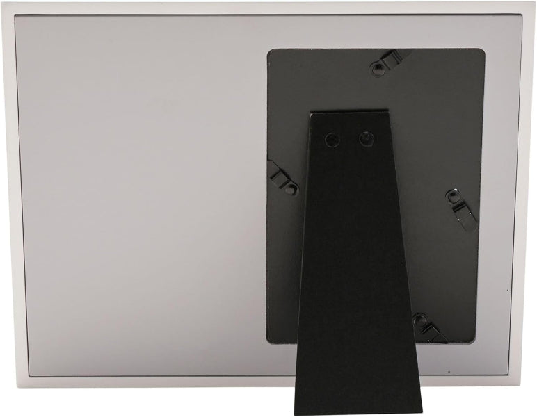 Metallic panel with a black rectangular object on a white background