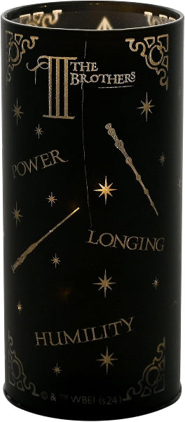 Black cylindrical container with decorative text and symbols, featuring 'The Brothers' branding.