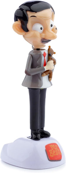 Bobblehead figure of a character holding a dog on a white background