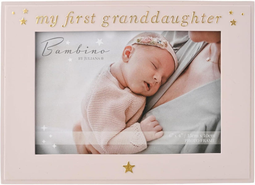 Bambino 'My First Granddaughter' Pink Photo Frame 6" x 4"