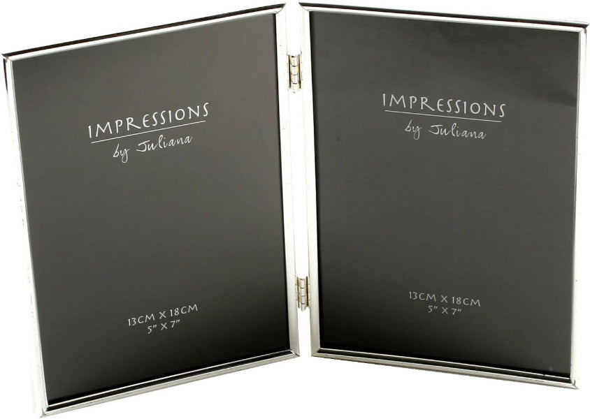 Two black photo frames with 'Impressions by Juliana' branding and size specifications.