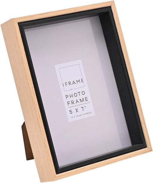 Impressions iFrame Gold Finish Set of 3 Frames - Wood & Black Two Tone - 4" x 6", 5" x 7" & 6" x 8" Ridged