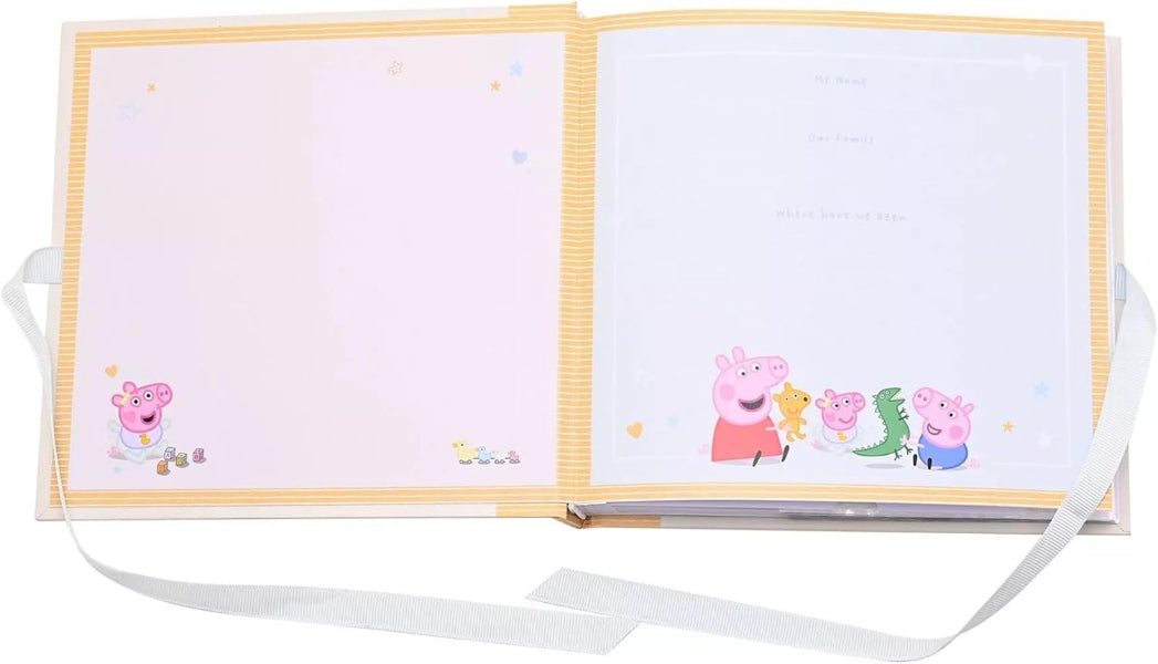 Open book with cartoon characters on a white background