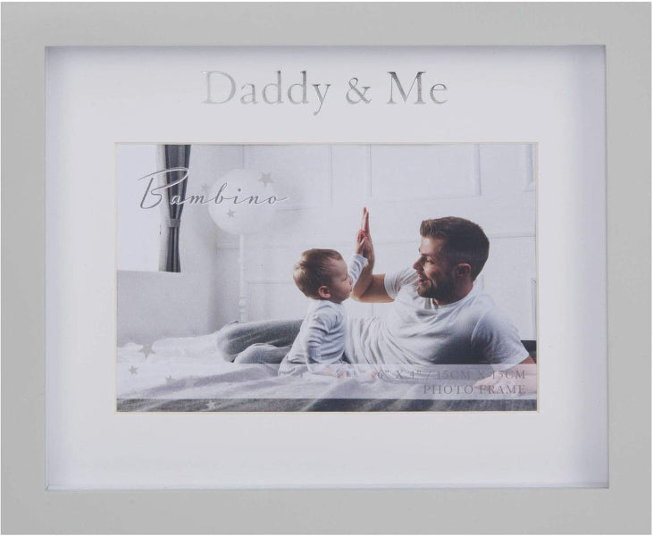 Framed photo of a father and child with 'Daddy & Me' text on a white background