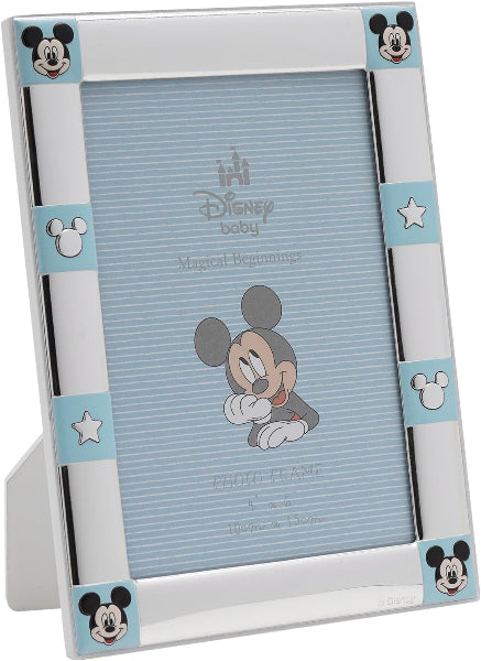 Disney baby photo frame with Mickey Mouse design on a white background