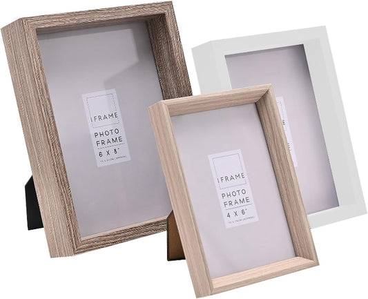 Impressions iFrame Set of 3 Frames - 3 Colours White Washed Effect - 4" x 6", 5" x 7" & 6" x 8"