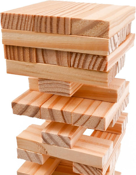 Kandy Toys M.Y Traditional Tumbling Tower Game with 48 Wooden Pieces