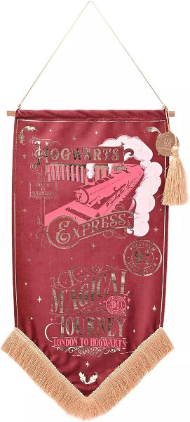 Decorative banner with 'Hogwarts Express' and 'A Magical Journey' text, featuring a train graphic on a red background.