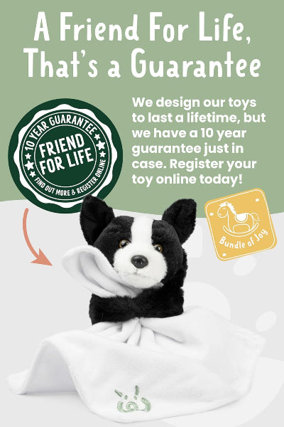Living Nature Baby Border Collie Dog Plush Soft Toy with Blanket