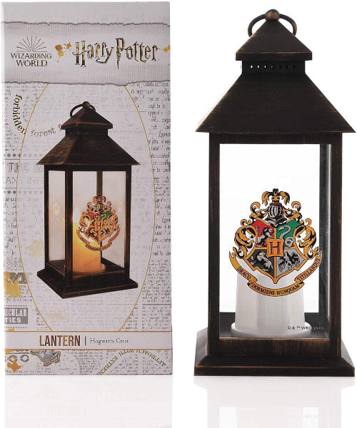 Harry Potter-themed lantern with Hogwarts crest on a white background