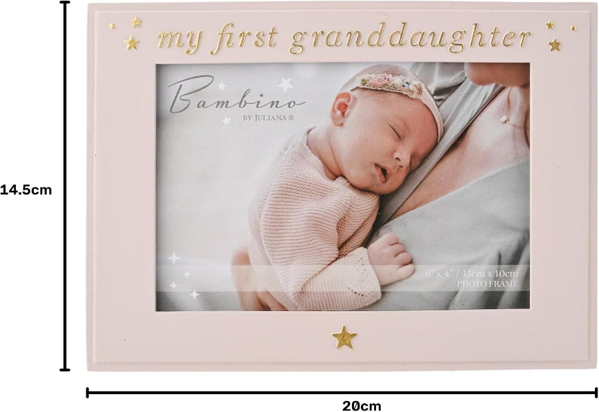 Bambino 'My First Granddaughter' Pink Photo Frame 6" x 4"