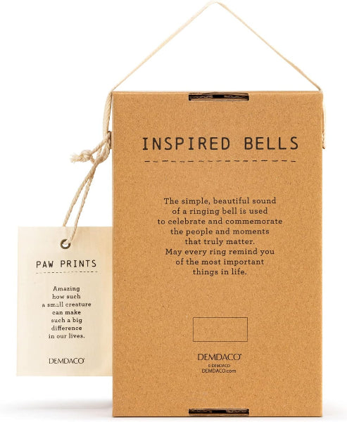 Brown packaging box with 'Inspired Bells' text and Demdaco branding on a white background