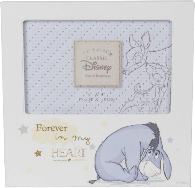Disney photo frame with Eeyore and Bambi design, featuring 'Forever in my Heart' text.