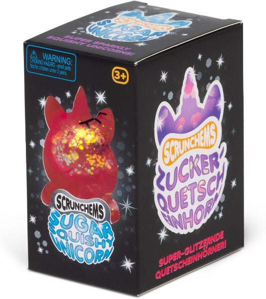 Box of Scrunchems Sugar Unicorn with colorful design and text.