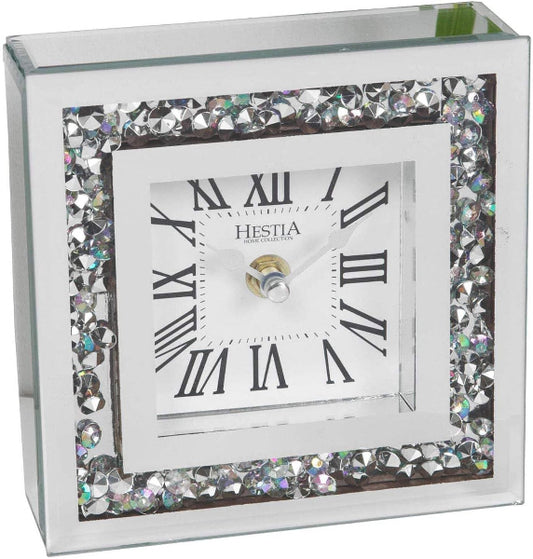 Hestia Crystal Border Mantel Clock