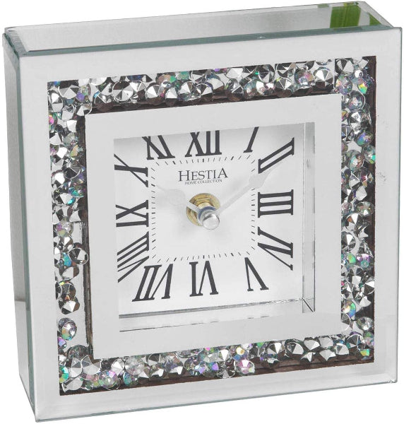 Hestia Crystal Border Mantel Clock