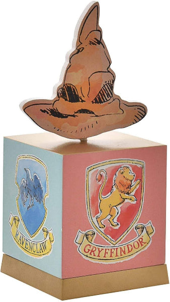 Hogwarts Sorting Hat on a box with Gryffindor and Ravenclaw crests