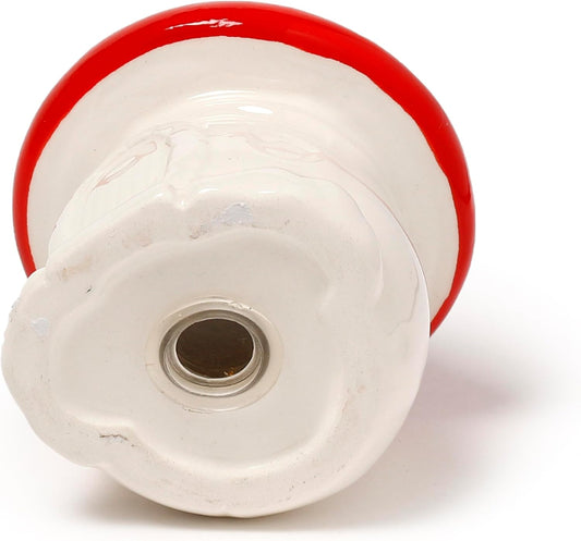 White pulley with red rim on a white background
