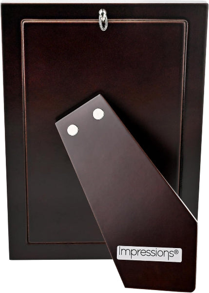 Brown photo frame with a corner cutout and 'Impressions' branding.