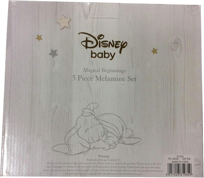 Disney baby packaging with a character illustration on a wooden texture background