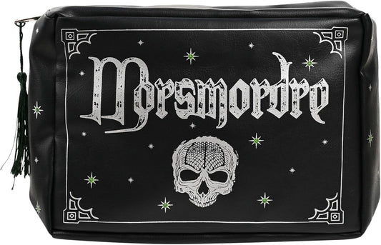 Black bag with 'Morsmororpe' text and skull design on a white background