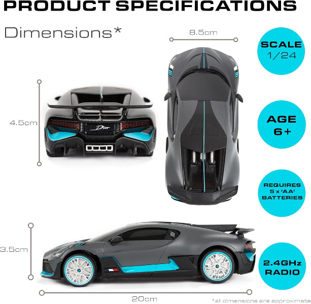 Raastar Remote Control Bugatti Divo 1:24 R/C Model Car