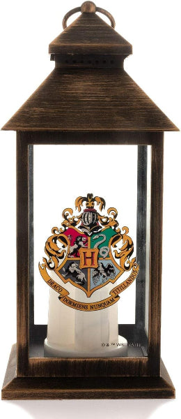 Decorative lantern with a Hogwarts crest emblem inside