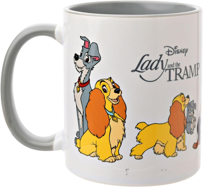 Mug with 'Lady and the Tramp' characters from Disney on a white background