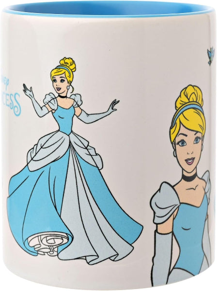Ceramic mug with Cinderella illustration on a white background