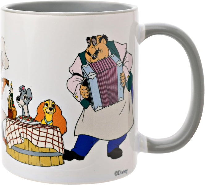 Mug with cartoon character and animals on a white background