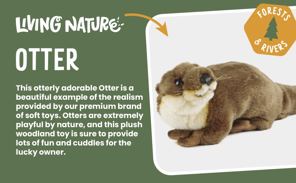 Living Nature Large Otter Plush Soft Toy 32cms