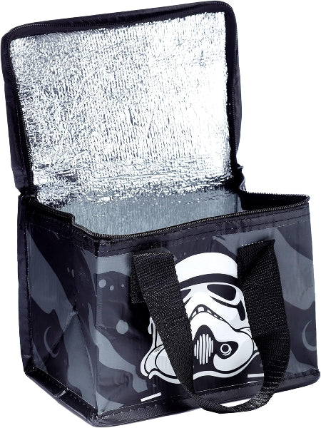 Insulated lunch bag with stormtrooper design on a white background