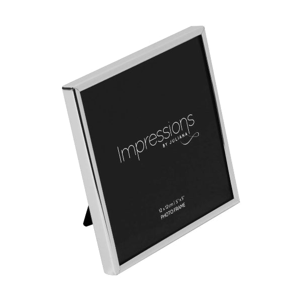 Silver photo frame with 'Impressions by Julianna' branding on a white background