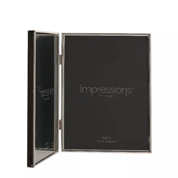 Black photo frame with 'Impressions' branding on a white background