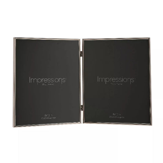 Two black photo frames with 'Impressions' branding on a white background