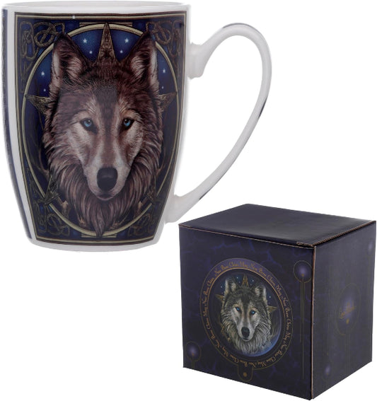 Mug with wolf design on a white background