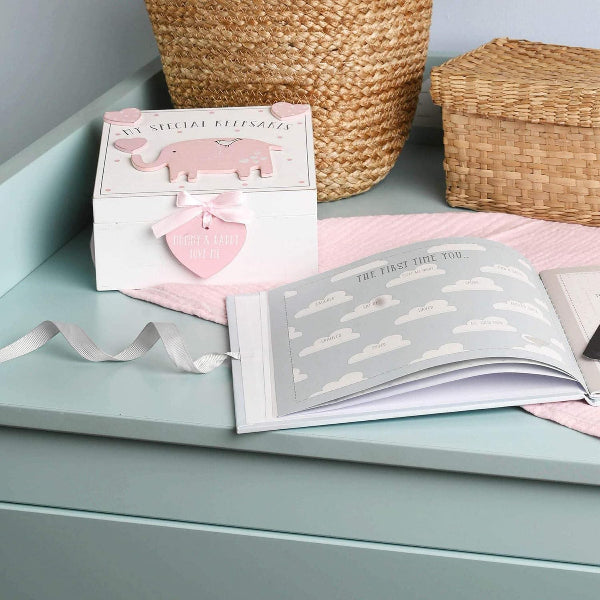 Petit Cheri My Special Keepsake Box Pink Elephant Design 16cm